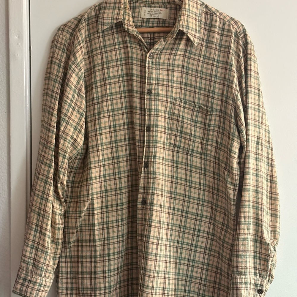 Vintage Sears button down Large Tall 16-16 1/2 neck made in Portugal